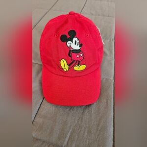 Disney Cap Adjustable Red Embroidered Mickey Mouse Women's Embellished crystals